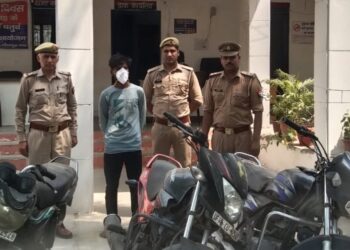 ग्रेटर नोएडा पुलिस ने शातिर दुपहिया वाहन चोर किया गिरफ्तार, कब्जे से चोरी की तीन मोटरसाइकिल बरामद