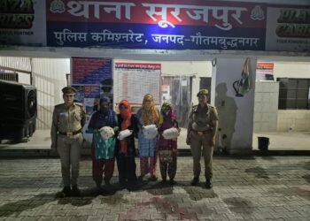 सूरजपुर थाना पुलिस ने गांजा बेचने वाली महिला गैंग को किया गिरफ्तार