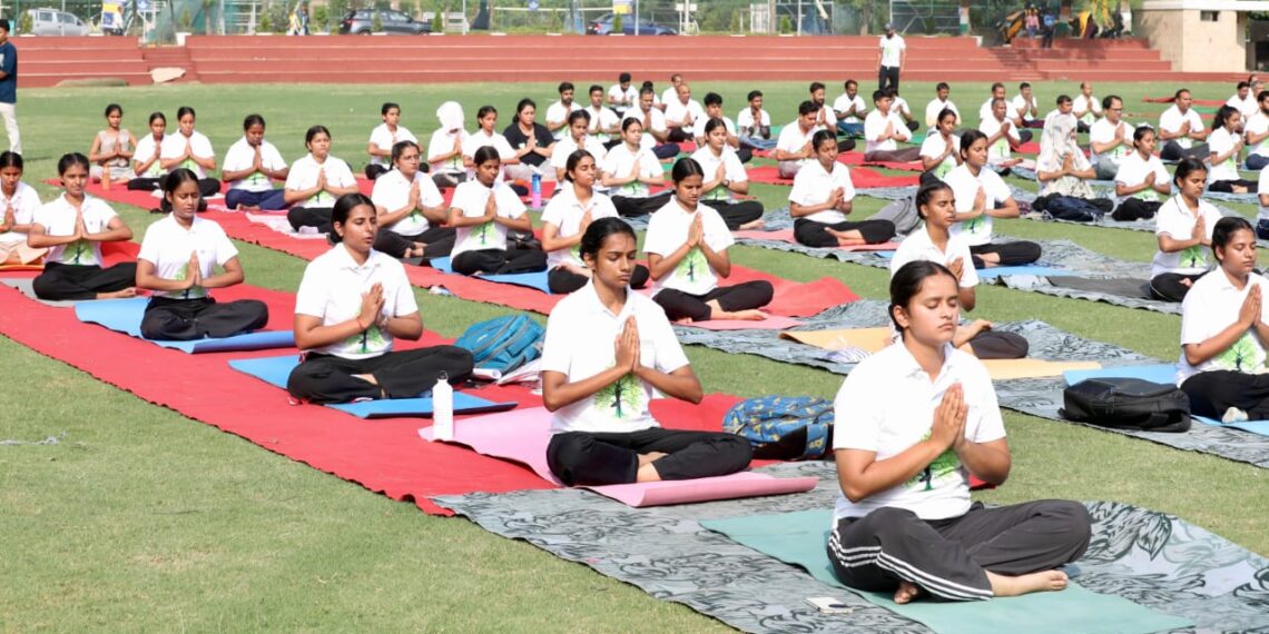 विश्व योग दिवस पर शारदा विश्वविद्यालय में योगोत्सव हुआ आयोजन