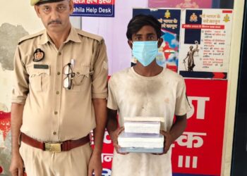 नोएडा में मोबाइल फोन स्नैचर गिरफ्तार, 6 फोन और अवैध चाकू बरामद