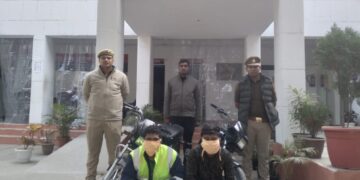 बीटा-2 पुलिस ने वाहन चोर गिरोह का किया भंडाफोड़, फर्जी नंबर प्लेट लगी बाइकों के साथ 4 दबोचे