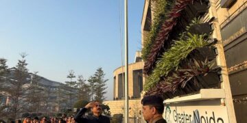 ग्रेनो प्राधिकरण में गणतंत्र दिवस पर ध्वजारोहण हुआ कार्यक्रम