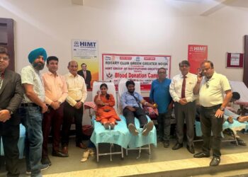 रोटरी क्लब ग्रीन ग्रेटर नोएडा द्वारा HIMT ग्रुप ऑफ़ इंस्टीट्यूशंस में लगाया रक्तदान शिविर