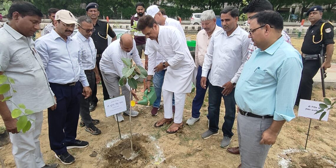ग्रेटर नोएडा में राज्यसभा सांसद ने पौधे लगाकर पर्यावरण बचाने का दिया संदेश