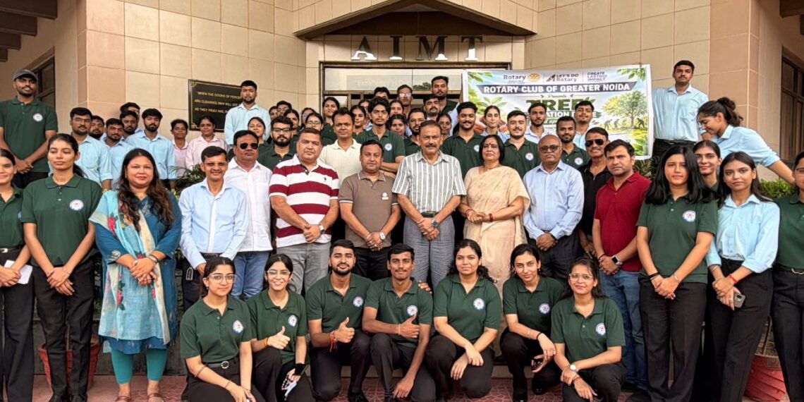रोटरी क्लब ग्रेटर नोएडा और भारत विकास परिषद गौतमबुद्धनगर शाखा के संयुक्त तत्वाधान में वृक्षारोपण कार्यक्रम